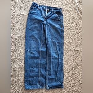 Carhartt Blue Denim Jeans with Brass Hardware